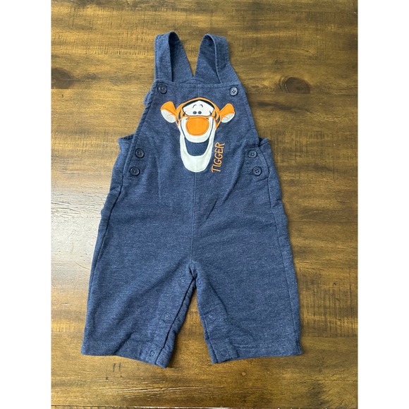 Disney Baby Other - Disney Baby Tigger Overalls Blue Heathered Jersey Knit 24M Winnie Pooh
